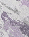 LOOMLAN Rugs Motyfa Purple Washable Indoor-Outdoor Rug