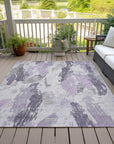 LOOMLAN Rugs Motyfa Purple Washable Indoor-Outdoor Rug