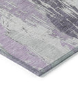 LOOMLAN Rugs Motyfa Purple Washable Indoor-Outdoor Rug