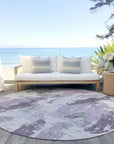 LOOMLAN Rugs Motyfa Purple Washable Indoor-Outdoor Rug