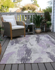 LOOMLAN Rugs Motyfa Purple Washable Indoor-Outdoor Rug
