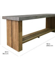 Seasonal Living Mykonos Teak & Concrete White Outdoor Bar Table