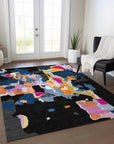LOOMLAN Rugs Mysa Black Washable Indoor-Outdoor Rug
