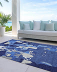 LOOMLAN Rugs Mysa Blue Washable Indoor-Outdoor Rug