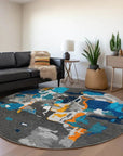 LOOMLAN Rugs Mysa Charcoal Washable Indoor-Outdoor Rug