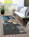LOOMLAN Rugs Mysa Charcoal Washable Indoor-Outdoor Rug