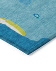 LOOMLAN Rugs Mysa Teal Washable Indoor-Outdoor Rug