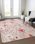 LOOMLAN Rugs Nafeza Orange Washable Indoor-Outdoor Rug