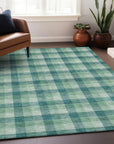 LOOMLAN Rugs Nahlia Blue Washable Indoor-Outdoor Rug