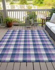 LOOMLAN Rugs Nahlia Navy Washable Indoor-Outdoor Rug