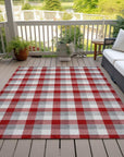 LOOMLAN Rugs Nahlia Red Washable Indoor-Outdoor Rug
