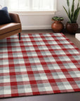 LOOMLAN Rugs Nahlia Red Washable Indoor-Outdoor Rug
