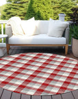 LOOMLAN Rugs Nahlia Red Washable Indoor-Outdoor Rug
