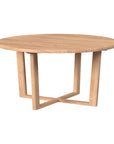 Natural Teak Round Outdoor Dining Table - LOOMLAN - Sunset West - Outdoor Dining Tables