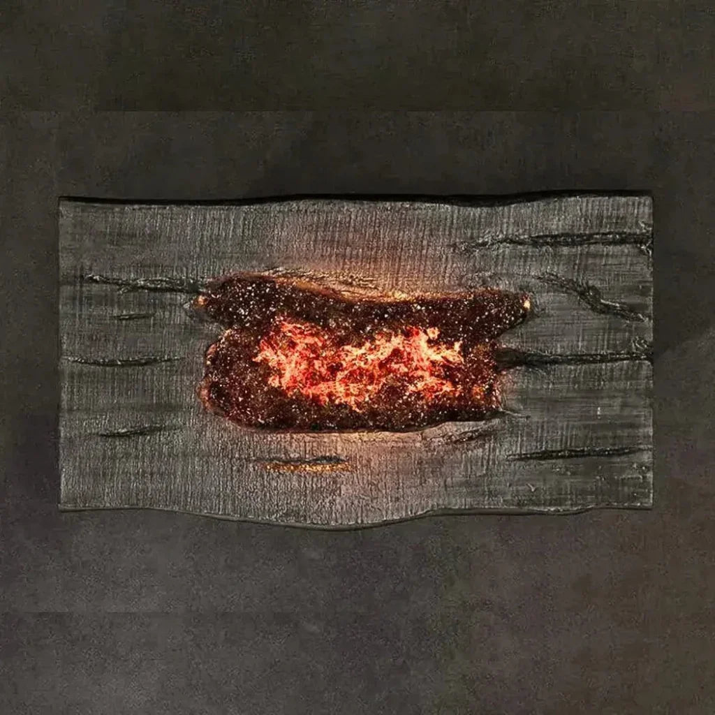 Nature's Wood Rectangle Firepit Table Live Edge - LOOMLAN - Castelle - Outdoor Fire Tables