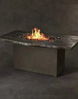 Nature's Wood Rectangle Firepit Table Live Edge - LOOMLAN - Castelle - Outdoor Fire Tables