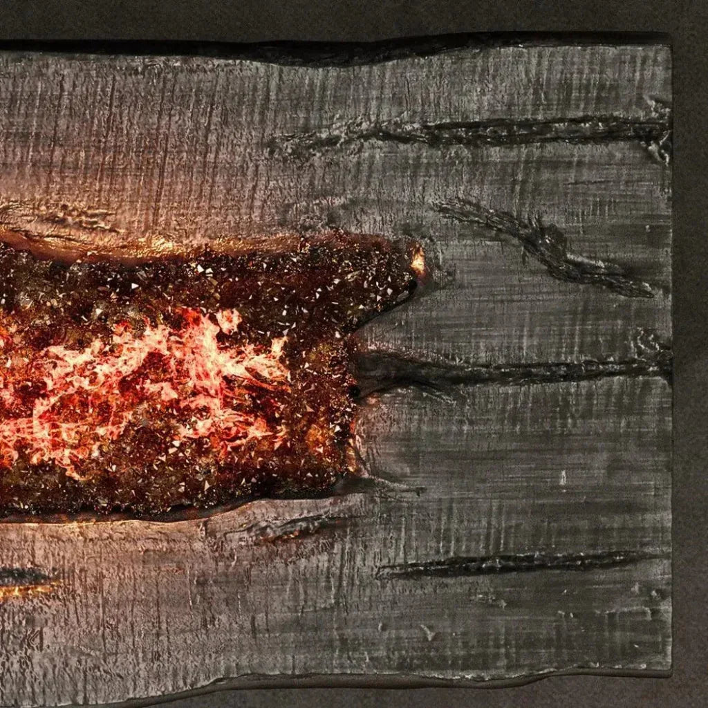 Nature's Wood Rectangle Firepit Table Live Edge - LOOMLAN - Castelle - Outdoor Fire Tables