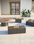 Nature's Wood Rectangle Firepit Table Live Edge - LOOMLAN - Castelle - Outdoor Fire Tables