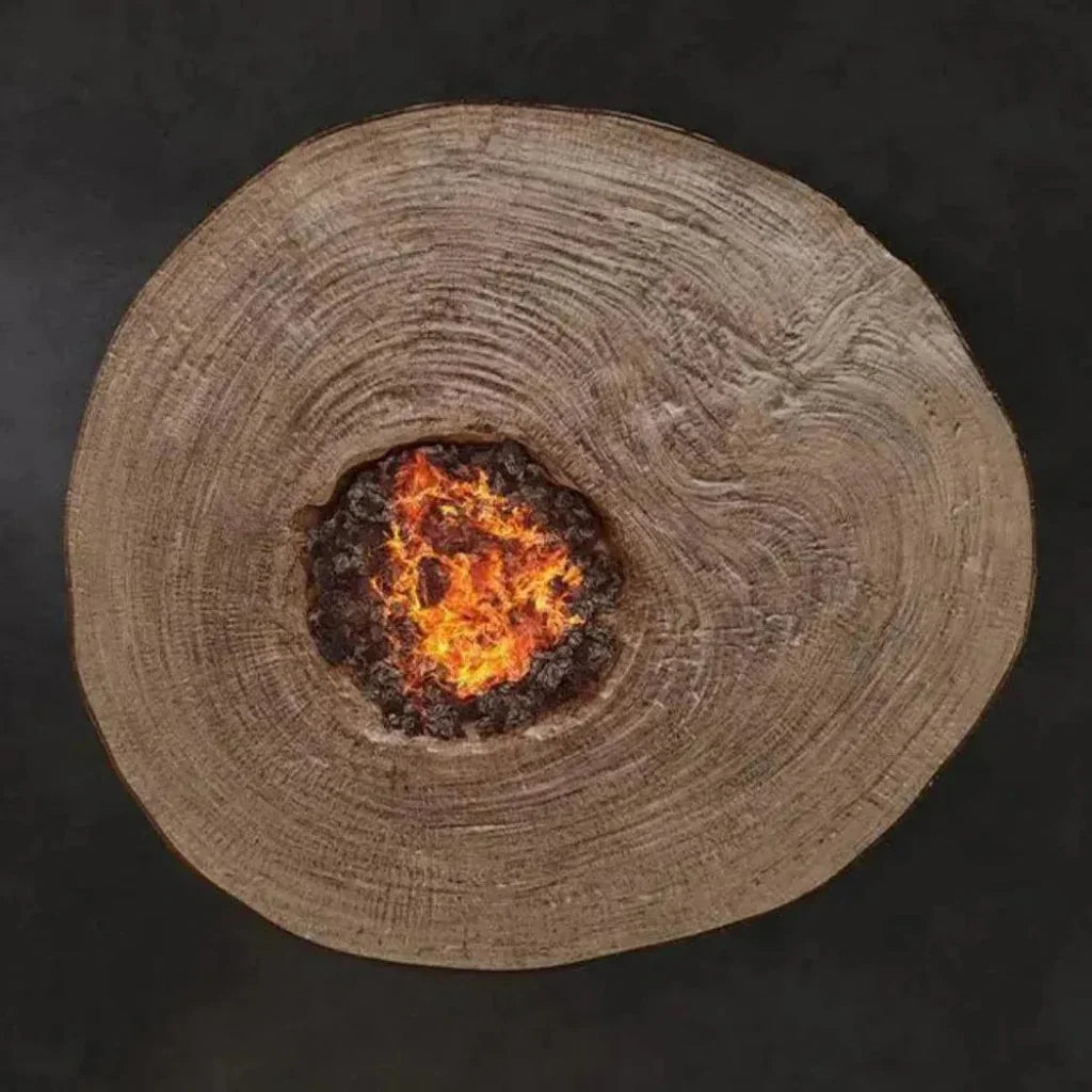 Nature's Wood Round Firepit Table - LOOMLAN - Castelle - Outdoor Fire Tables