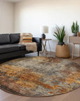 LOOMLAN Rugs Nazeera Orange Washable Indoor-Outdoor Rug