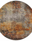 LOOMLAN Rugs Nazeera Orange Washable Indoor-Outdoor Rug