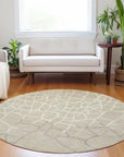 LOOMLAN Rugs Nazira Beige Washable Indoor-Outdoor Rug