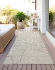 LOOMLAN Rugs Nazira Beige Washable Indoor-Outdoor Rug