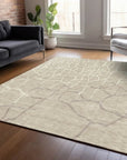 LOOMLAN Rugs Nazira Beige Washable Indoor-Outdoor Rug