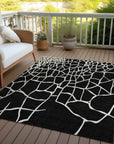 LOOMLAN Rugs Nazira Black Washable Indoor-Outdoor Rug