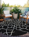 LOOMLAN Rugs Nazira Black Washable Indoor-Outdoor Rug