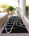LOOMLAN Rugs Nazira Black Washable Indoor-Outdoor Rug