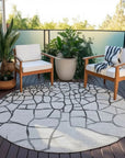 LOOMLAN Rugs Nazira Gray Washable Indoor-Outdoor Rug