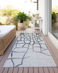LOOMLAN Rugs Nazira Gray Washable Indoor-Outdoor Rug