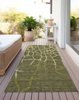 LOOMLAN Rugs Nazira Olive Washable Indoor-Outdoor Rug