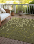 LOOMLAN Rugs Nazira Olive Washable Indoor-Outdoor Rug