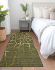 LOOMLAN Rugs Nazira Olive Washable Indoor-Outdoor Rug