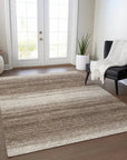 LOOMLAN Rugs Nira Brown Washable Indoor-Outdoor Rug