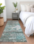 LOOMLAN Rugs Nixane Blue Washable Indoor-Outdoor Rug