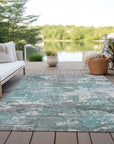 LOOMLAN Rugs Nixane Blue Washable Indoor-Outdoor Rug