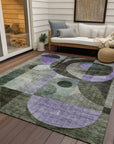 LOOMLAN Rugs Noel Olive Washable Indoor-Outdoor Rug