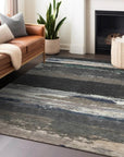 LOOMLAN Rugs Nomaria Black Washable Indoor-Outdoor Rug