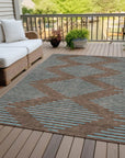 LOOMLAN Rugs Norelia Brown Washable Indoor-Outdoor Rug