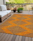 LOOMLAN Rugs Norelia Orange Washable Indoor-Outdoor Rug