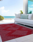 LOOMLAN Rugs Norelia Red Washable Indoor-Outdoor Rug