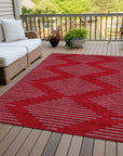 LOOMLAN Rugs Norelia Red Washable Indoor-Outdoor Rug