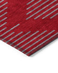 LOOMLAN Rugs Norelia Red Washable Indoor-Outdoor Rug