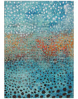 LOOMLAN Rugs Nuvane Blue Washable Indoor-Outdoor Rug