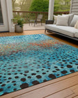 LOOMLAN Rugs Nuvane Blue Washable Indoor-Outdoor Rug