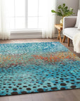 LOOMLAN Rugs Nuvane Blue Washable Indoor-Outdoor Rug