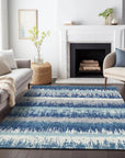 LOOMLAN Rugs Nyelle Blue Washable Indoor-Outdoor Rug